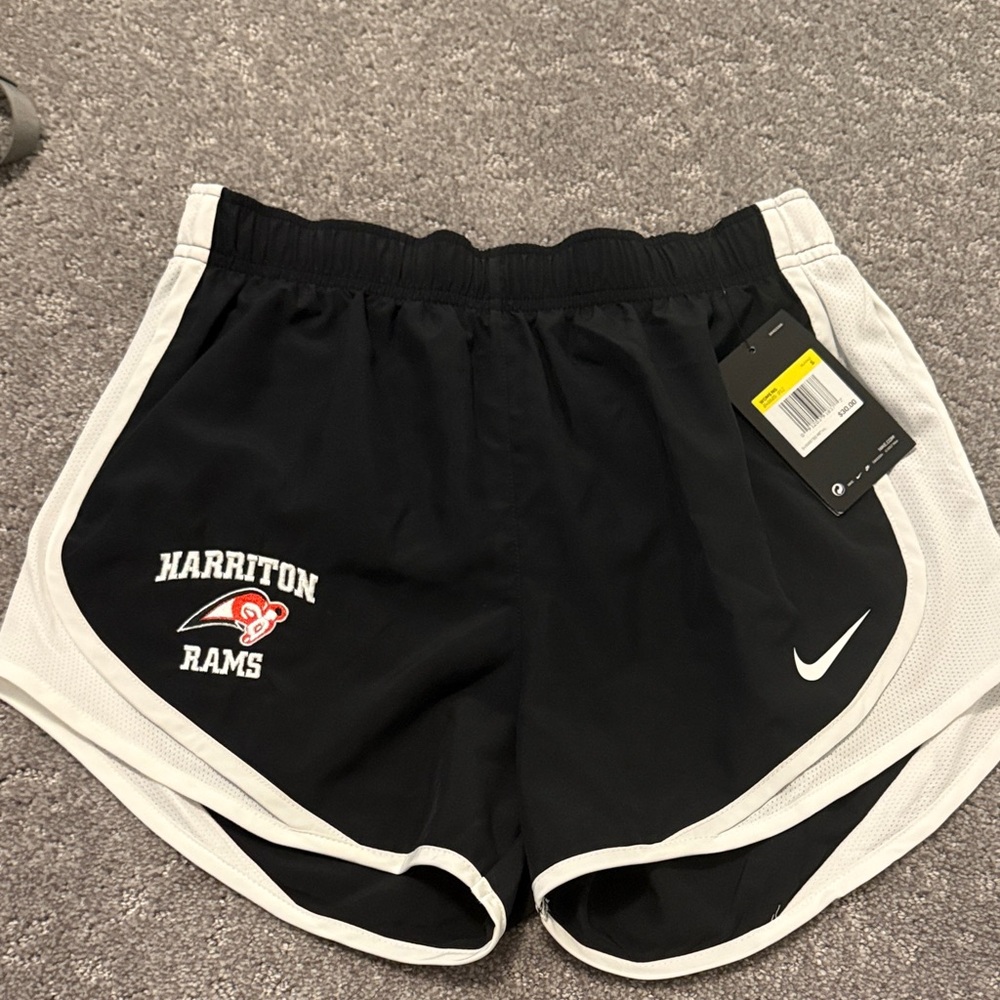 Nike Women's Black and White Athletic Shorts